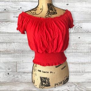 Rue 21 Bright Coral Cropped Top - Women’s Medium